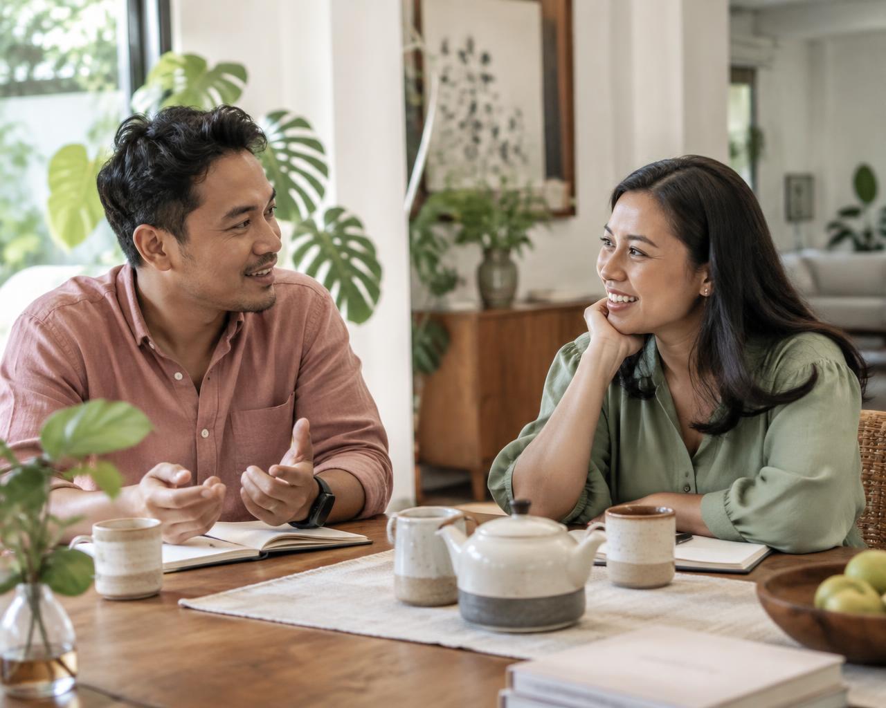 Perempuan dan laki-laki Indonesia berlatih saling mendengarkan